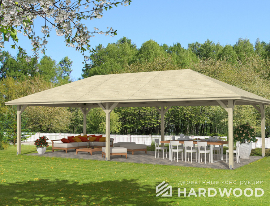 Большой навес для зоны отдыха №113 - фото 1100