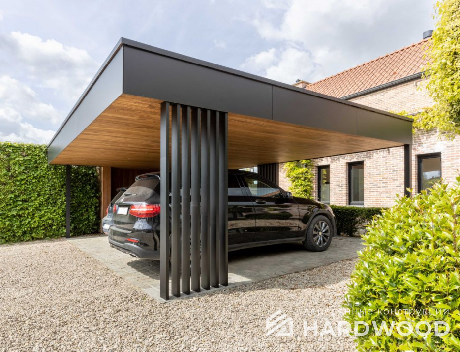 Односкатный навес для двух авто №112 - фото 1286